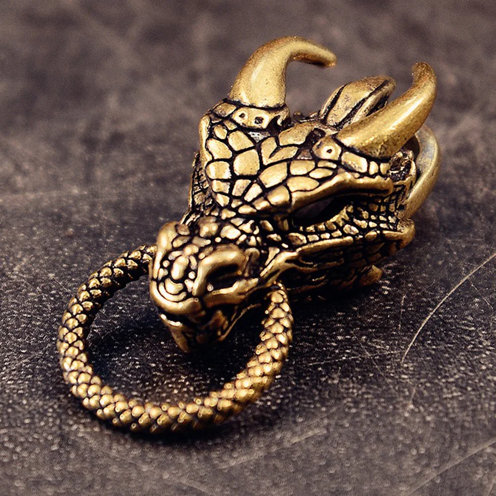 Brass Dragon Feng Shui Amulet Lucky Ornament for Home Décor and Good Fortune