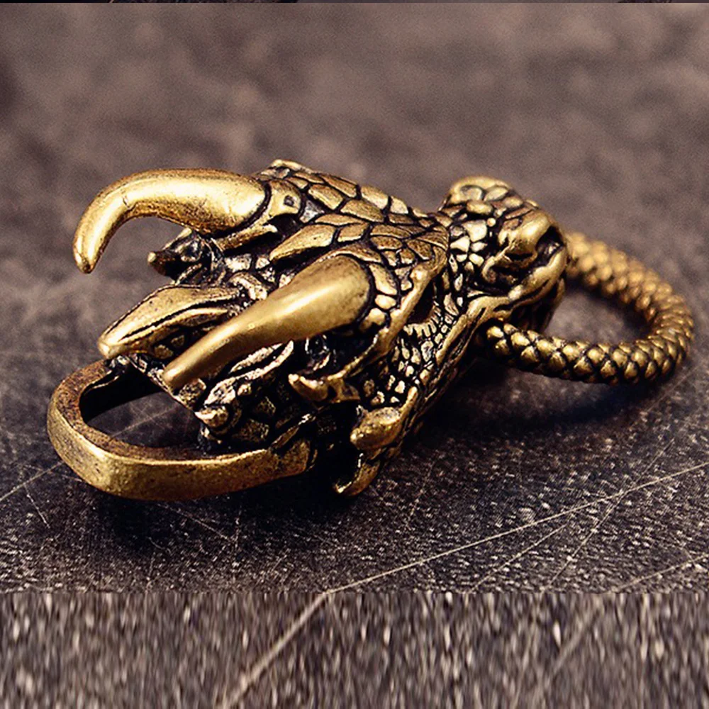 Brass Dragon Feng Shui Amulet Lucky Ornament for Home Décor and Good Fortune