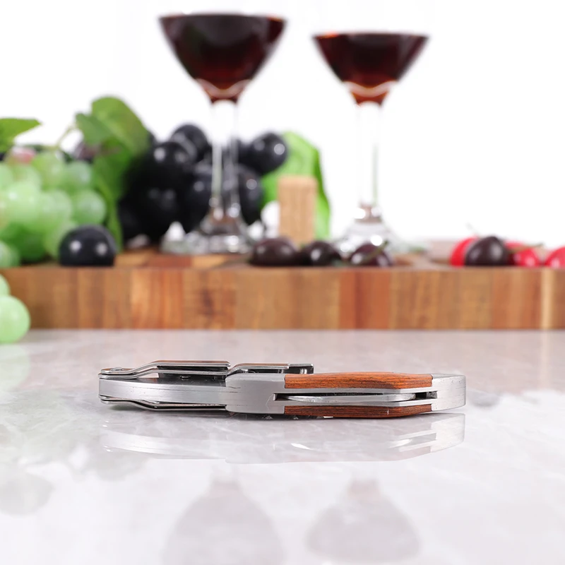Professional Waiter's Corkscrew Wine Bottle Opener with Foil Cutter and Folding Handle