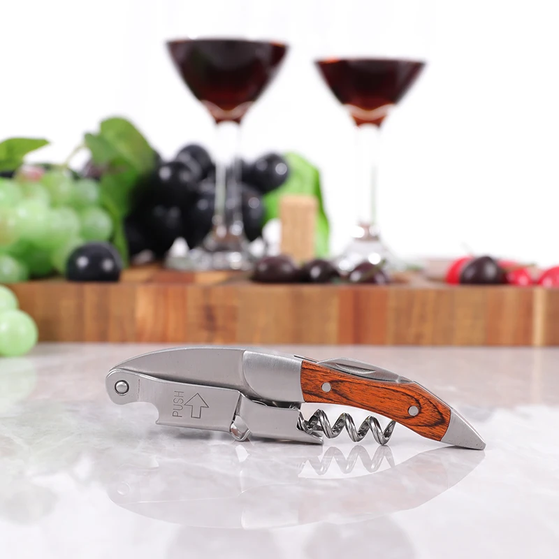 Professional Waiter's Corkscrew Wine Bottle Opener with Foil Cutter and Folding Handle
