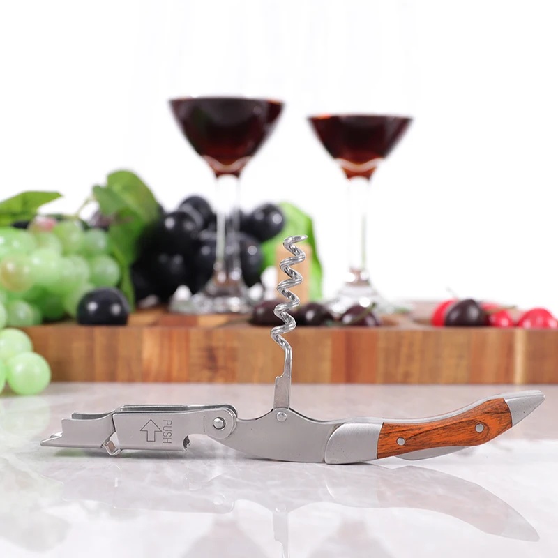Professional Waiter's Corkscrew Wine Bottle Opener with Foil Cutter and Folding Handle