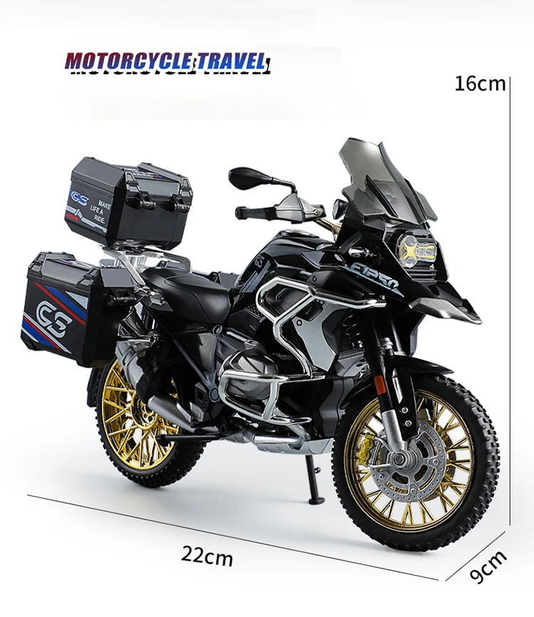 BMW R1250 GS Adventure 1:10 diecast motorcycle model with realistic sound and light effects for collectors