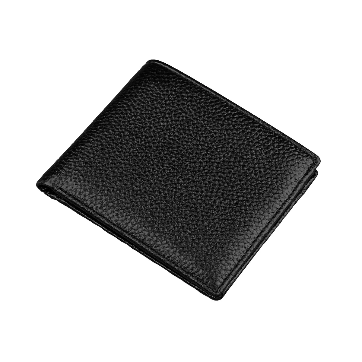 Men's genuine leather RFID bifold wallet with card slots, cash compartment and coin pocket