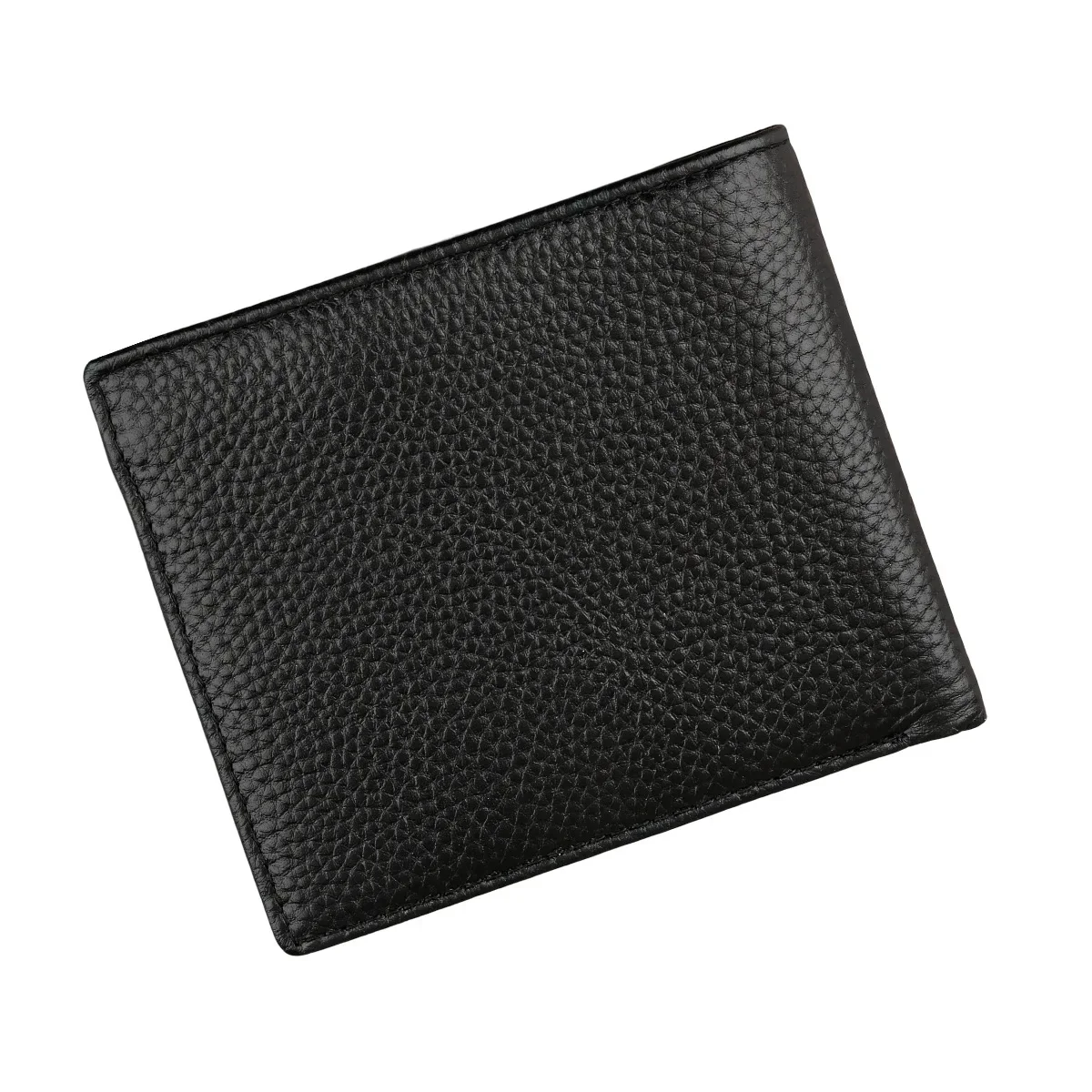 Men's genuine leather RFID bifold wallet with card slots, cash compartment and coin pocket